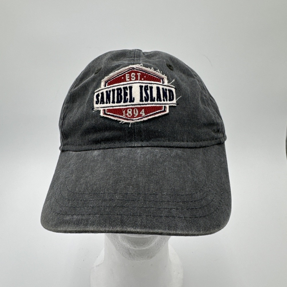 Ouray SANIBEL ISLAND‎ Gray Adjustable Baseball CAP Adult Sz Hat Florida Cotton